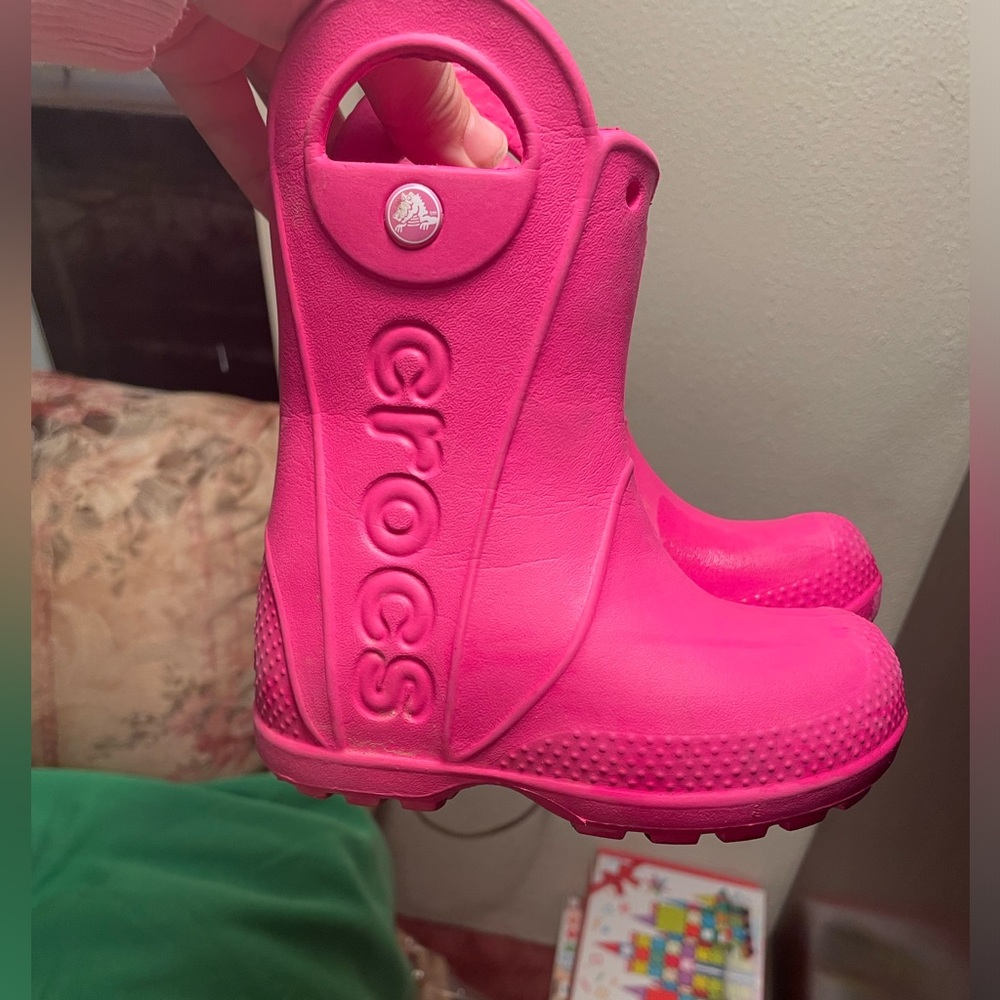 Crocs Pink Rain Boots 7c